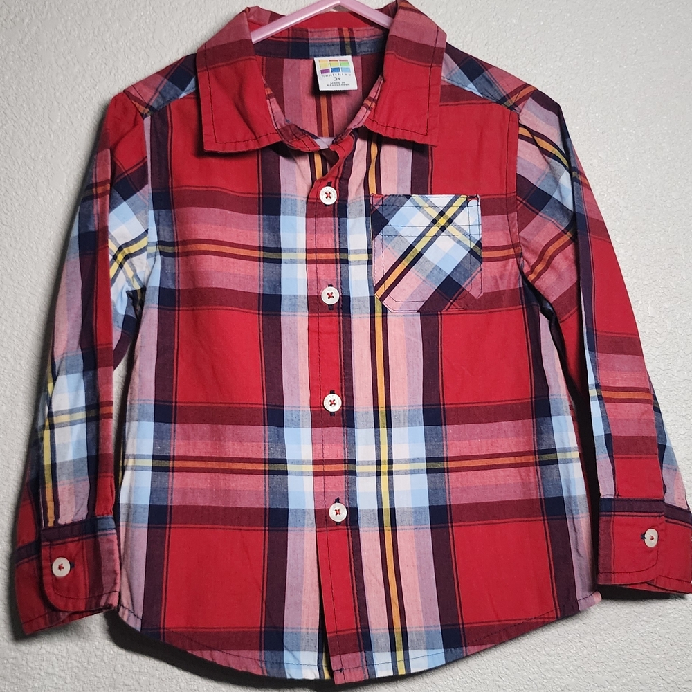 Healthtex Red Plaid Button Down Shirt